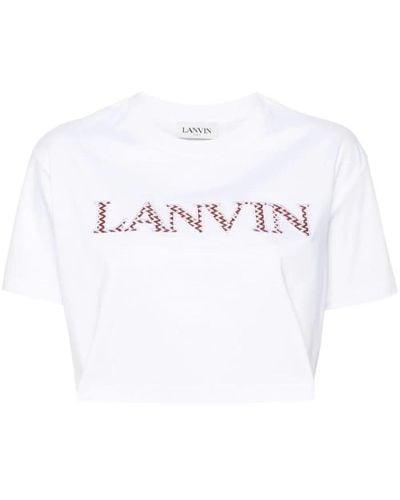 Lanvin T-shirt Corta Ricamata - White