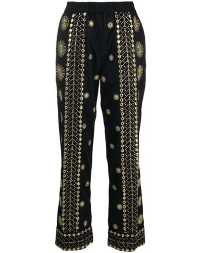 Farm Rio Black Chenille Flowers Pant - FINAL SALE main image 1