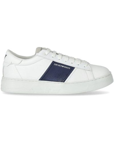 Emporio Armani White And Blue Sneaker