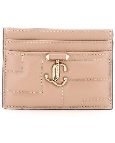 Jimmy Choo Quilted Nappa Leather Card Holder - Natural