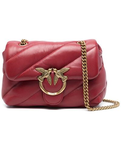 Pinko Love Puff Leather Mini Bag - Red