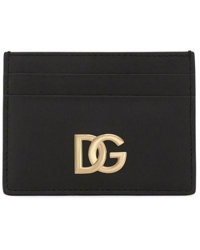 Dolce & Gabbana Card Holder With Logo Plaque - Black