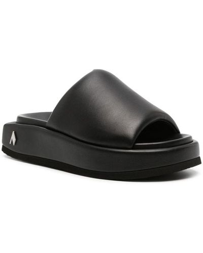 Buy THE ATTICO Chunky-sole Leather Flip Flops - Black At 20% Off