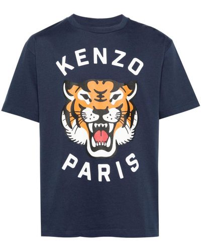 KENZO Lucky Tiger Cotton T-shirt - Blue
