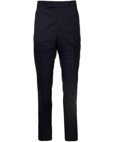 Thom Browne Fit 1 Backstrap Trouser In Engineered 4 Bar Plain Weave Suiting - Blue