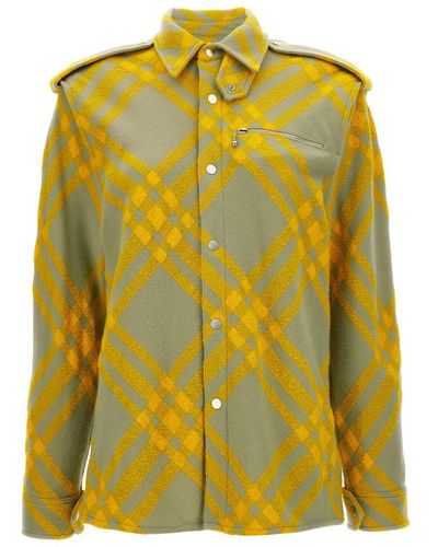 Burberry Check Overshirt Shirt, Blouse - Yellow