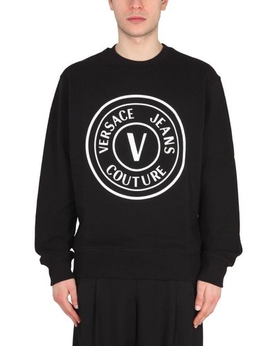 Versace Sweatshirt With Rubberized Logo - Black