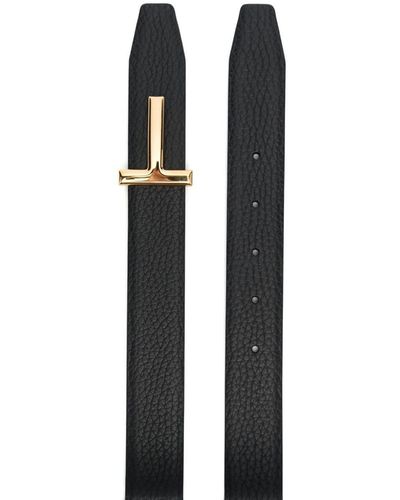 Tom Ford Belt With Logo Plaque - Black