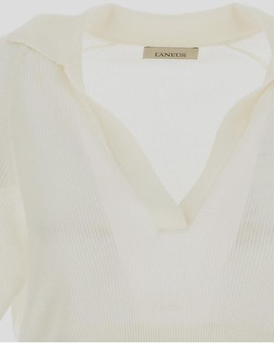 Laneus Knit Polo - White