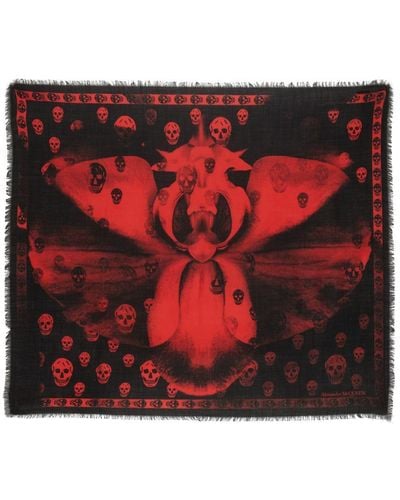 Alexander McQueen Foulard Skull - Red