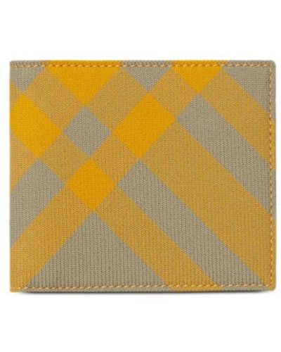 Burberry Checked Wallet - Yellow