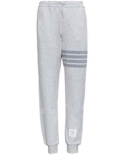 Thom Browne Jersey Sweatpants With 4Bar Detail - Gray