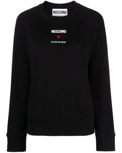 Moschino Embroidered-logo Cotton Sweatshirt - Black