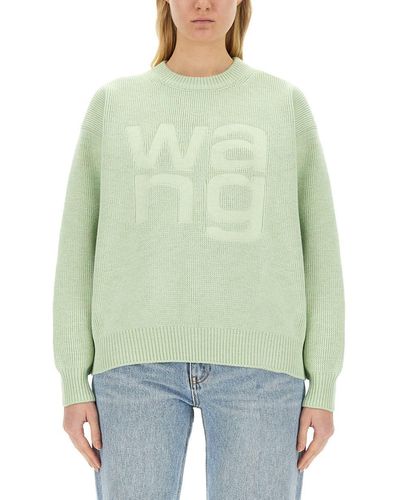 T By Alexander Wang Jersey With Logo - Green