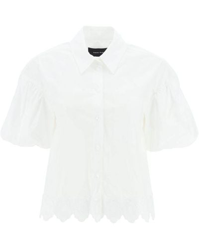 Simone Rocha Embroidered Cropped Shirt - White