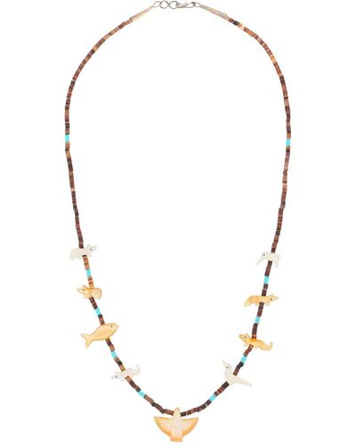 Jessie Western Turquoise And Shell Power Animal Necklace - Multicolor