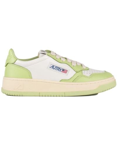 Autry And Two-Tone Leather Medalist Low Sneakers - Green
