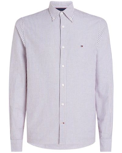 Tommy Hilfiger Oxford Fine Stripe Sf Shirt - Purple