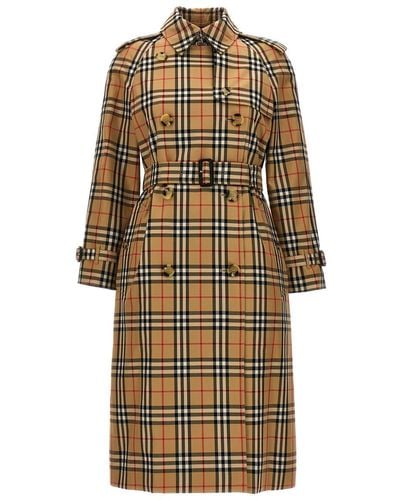 Burberry Harehope Coats, Trench Coats - Natural