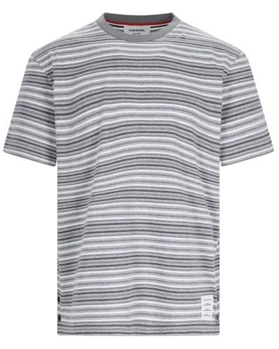 Thom Browne Polo Striped T-shirt - Grey