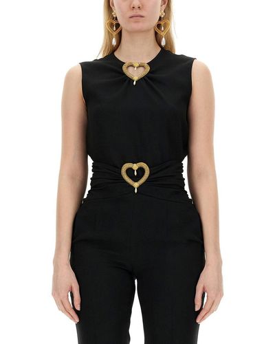 Moschino Blouse With Heart Applique - Black
