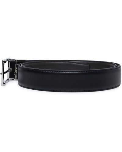 Zegna Reversible Leather Belt - Black