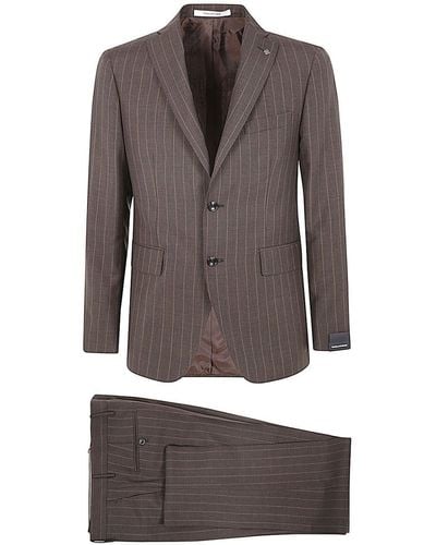 Tagliatore Pinstriped Suit - Gray