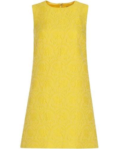 Dolce & Gabbana Jaquard Mini Dress - Yellow