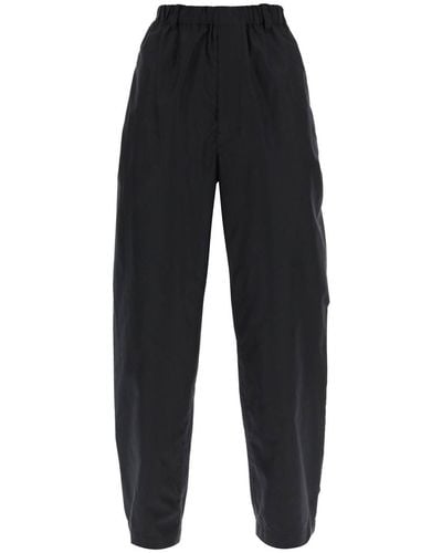 Lemaire Loose Trousers In Silk - Blue