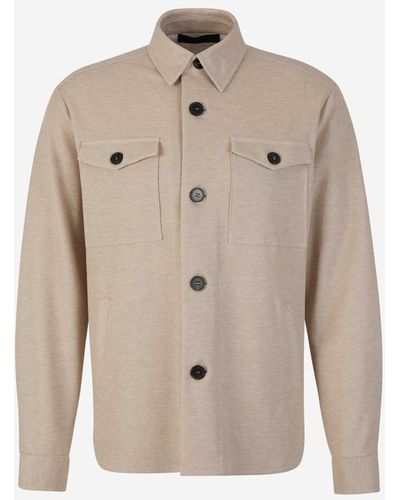 Harris Wharf London Pockets Cotton Overshirt - Natural