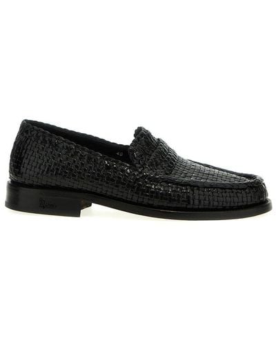 Marni Braided Leather Loafers - Black