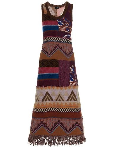 Etro Patchwork Knit Maxi Dress - Multicolor