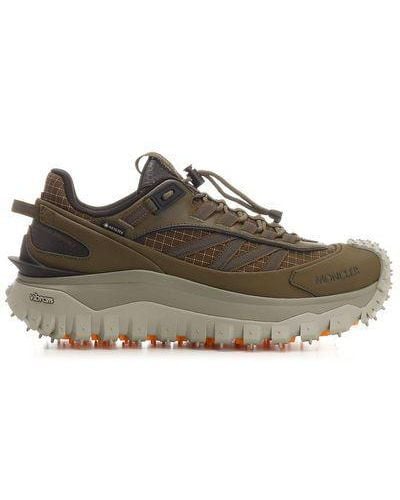 Moncler Raffia/canvas Paneled Sneakers - Brown