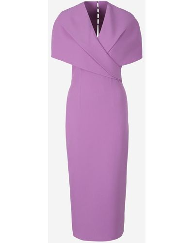 Safiyaa Ginkgo Cape Dress - Purple