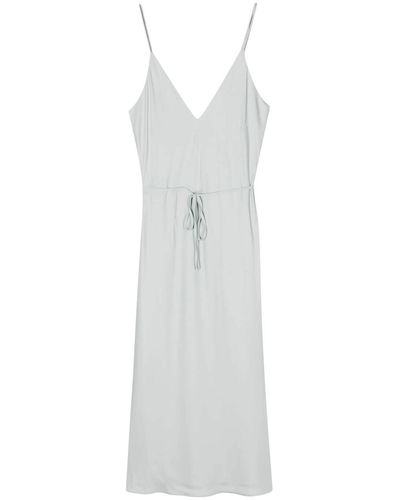 Calvin Klein V-neck Crepe Midi Dress - White