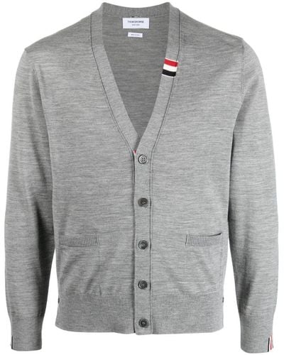 Thom Browne Cardigan With Buttons - Gray