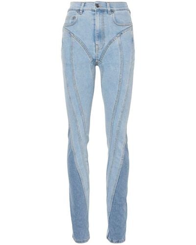 Mugler Spiral High-rise Skinny Jeans - Blue