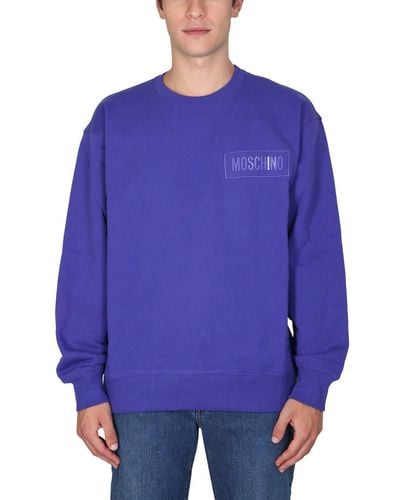 Moschino Sweatshirt With Logo Patch - Blue
