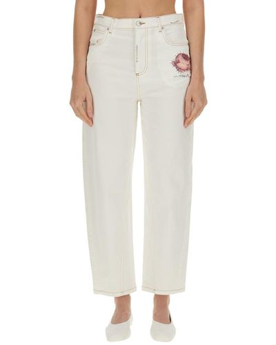 Marni Pants With Flower Appliqué - White