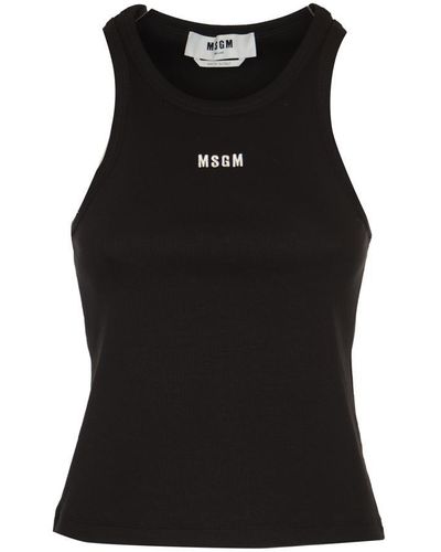 MSGM Tops With Logo - Black