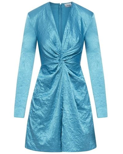 Ganni Mini Dresses - Blue