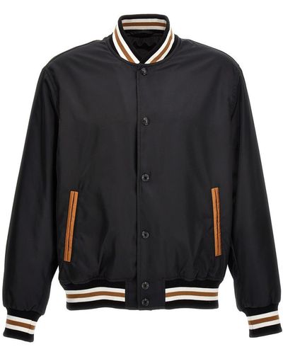 Versace Medusa Flame Nylon Bomber Jacket - Black