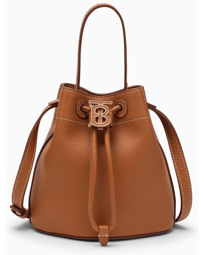 Burberry Tb Mini Brown Leather Bucket Bag