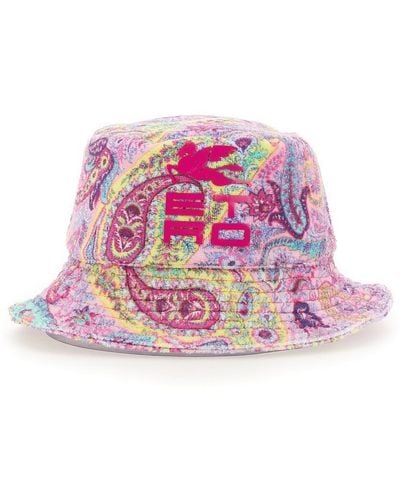 Etro Bucket Hat With Logo Embossing - Pink