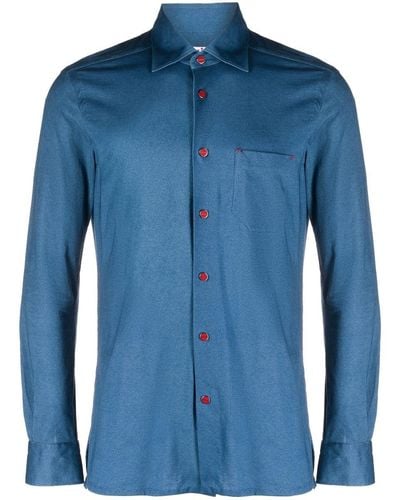 Kiton Cotton Long Sleeve Shirt - Blue
