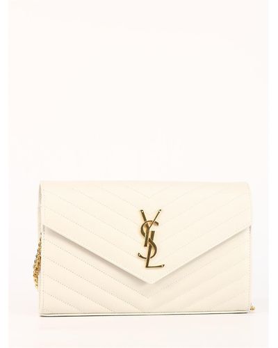 Saint Laurent Matelassé Cassandre Pouch - Natural