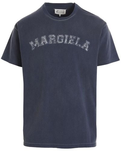 Maison Margiela Logo Print T-shirt Blue