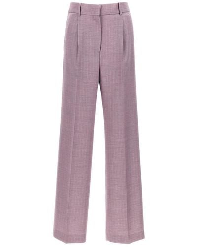 MSGM Lurex Pinstriped Trousers - Purple