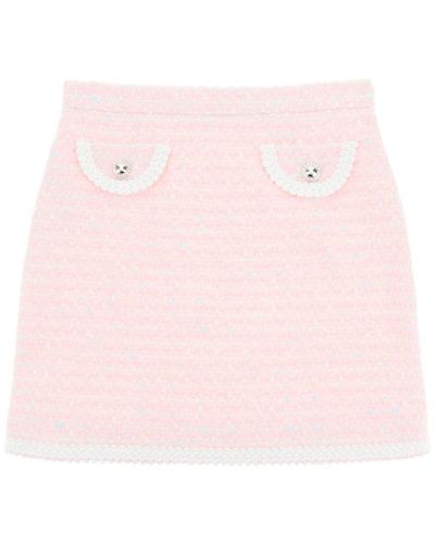 Alessandra Rich Tweed Mini Skirt - Pink