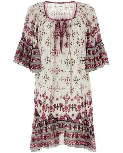Isabel Marant Embroidered Cotton Loane Mini Dress - White